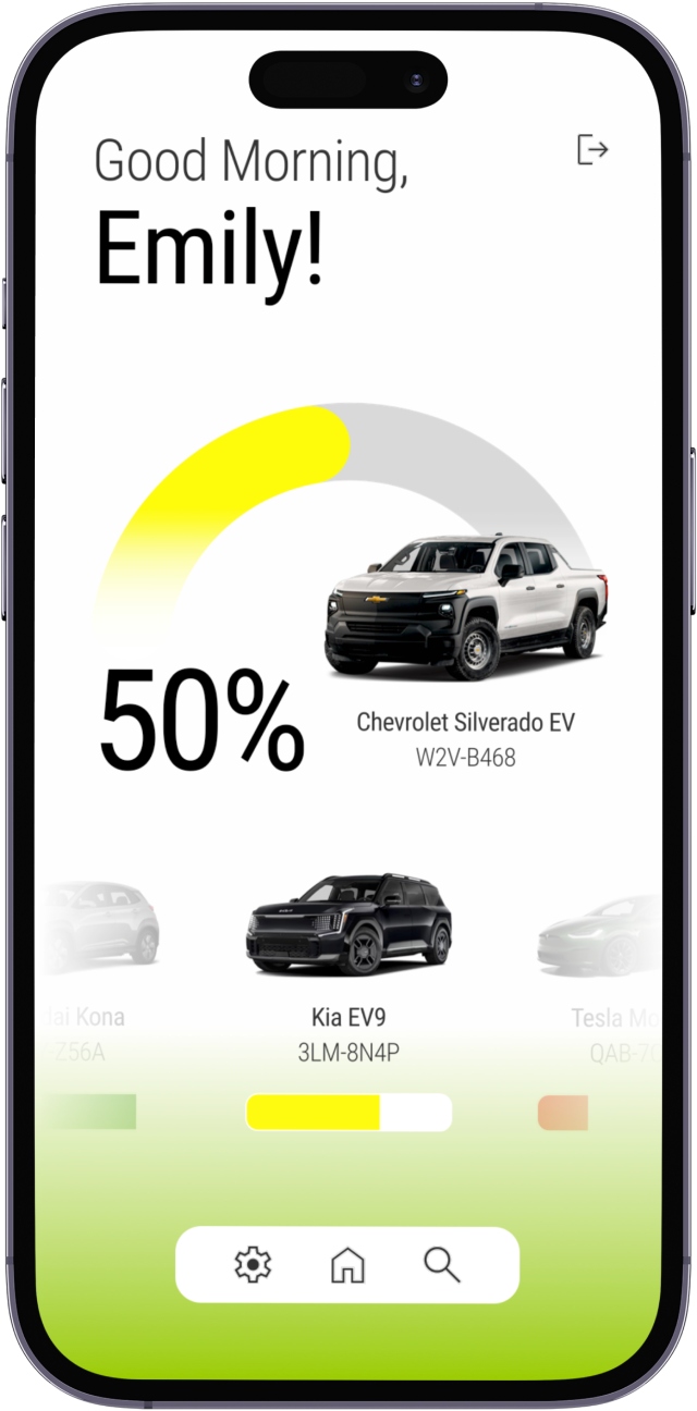 High fidelity wireframe of BP - Green Route app