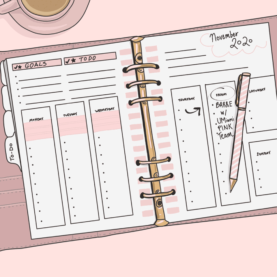 Graphic design poster for PINK barre fitness in-person event.