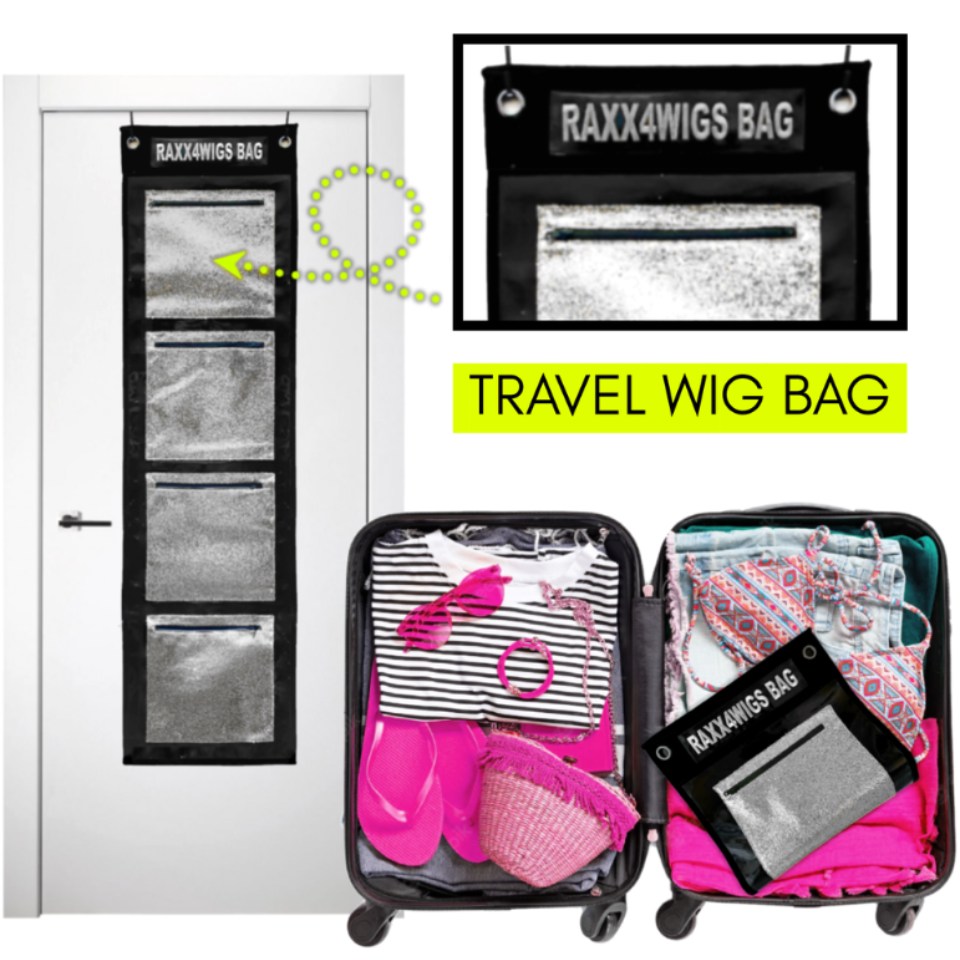 Mockup of RAXX 4 Wigs Travel Wig Bag