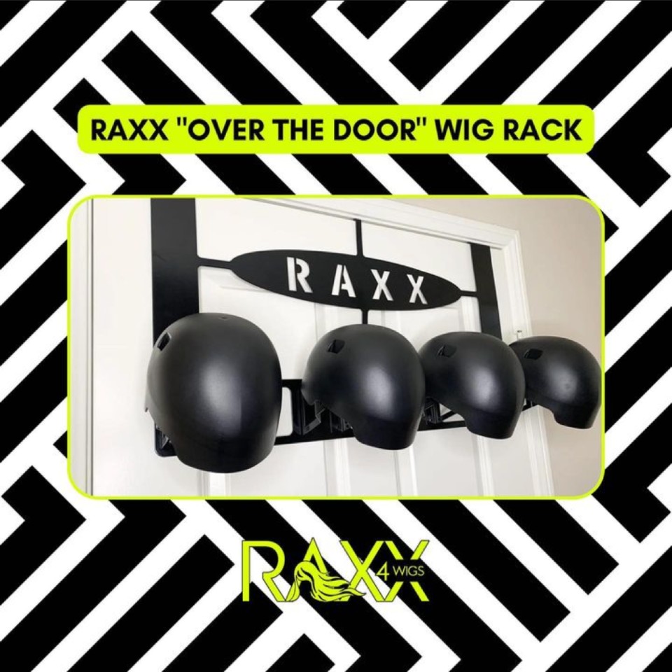 Instagram graphic poster made of RAXX 4 Wigs Door Rack